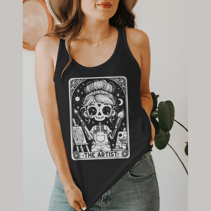 Artist Tarot Card Skeleton Painter Art Teacher Witchy Flowy Tank, funny design Artist Tarot Card Skeleton Painter Art Teacher Witchy Flowy Tank, funny design