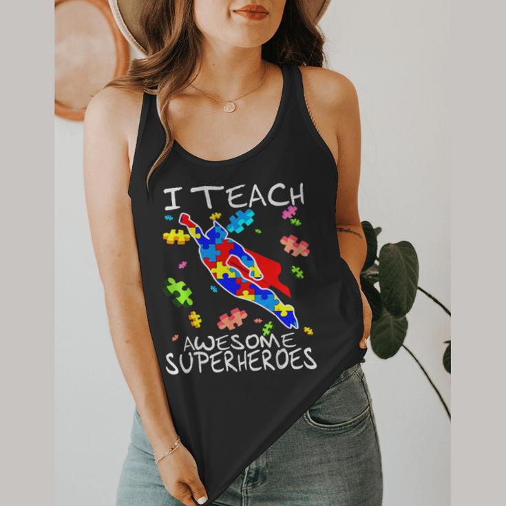 Autism Awareness Teacher I Teach Awesome Superheroes Flowy Tank, funny design Autism Awareness Teacher I Teach Awesome Superheroes Flowy Tank, funny design