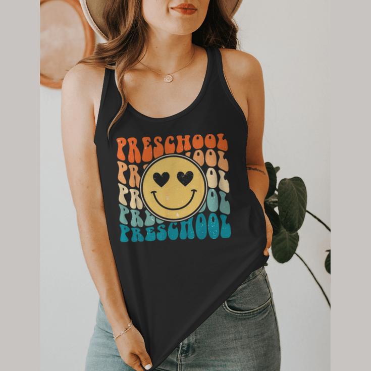 Back To School Groovy Smile Preschool Teachers Students Kids Flowy Tank, funny design Back To School Groovy Smile Preschool Teachers Students Kids Flowy Tank, funny design