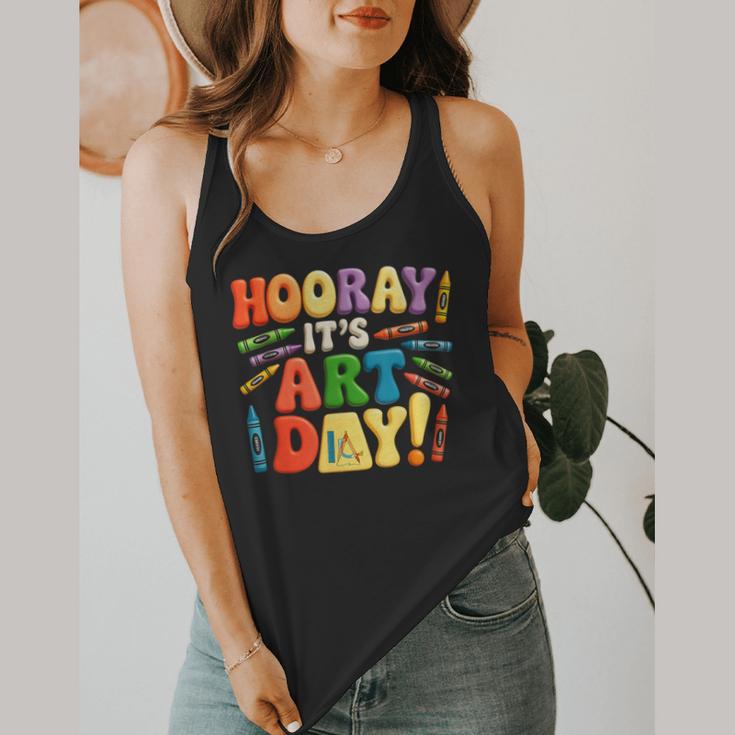 Back To School Hooray It's Art Day Art Teacher Artist Flowy Tank, funny design Back To School Hooray It's Art Day Art Teacher Artist Flowy Tank, funny design