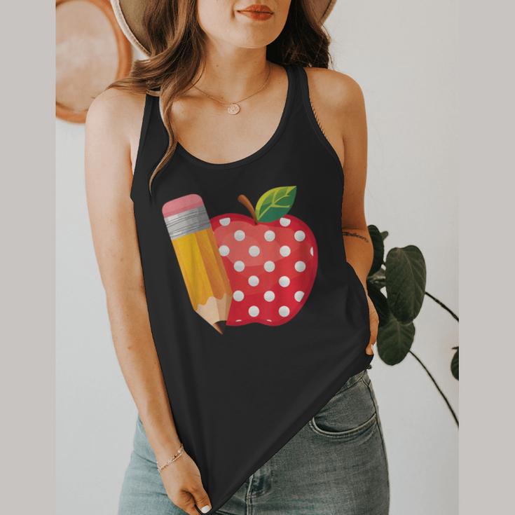 Back To School Pencil And Apple Teacher Student Flowy Tank, funny design Back To School Pencil And Apple Teacher Student Flowy Tank, funny design