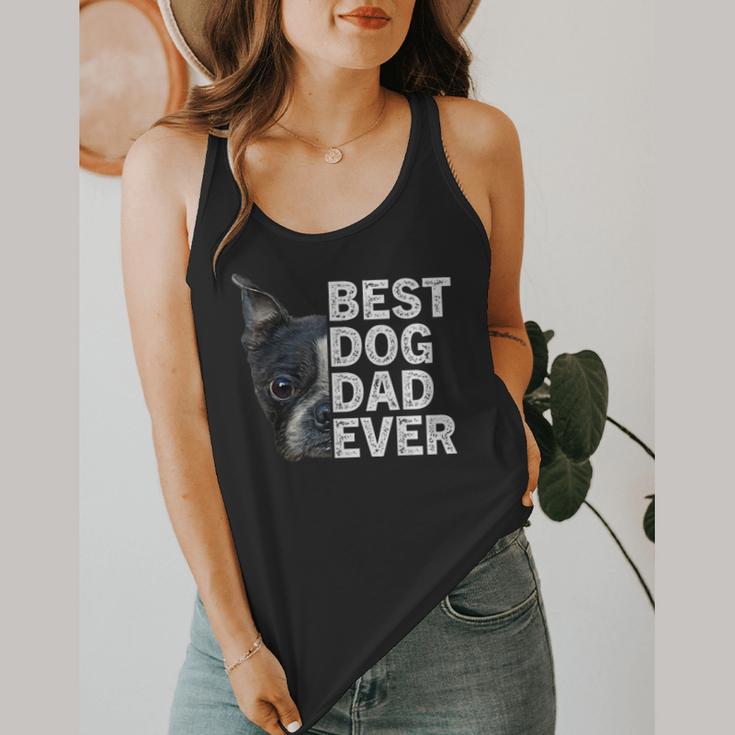 Best Dog Dad Ever Boston Terrier Dog Lover For Dad Men Women Girls Kids Flowy Tank, funny design