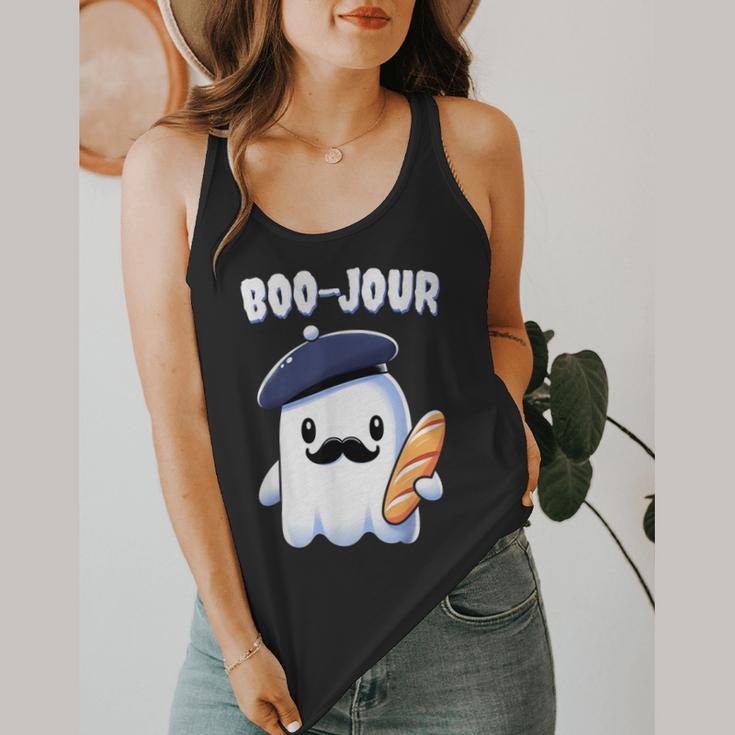 Boo Jour Ghost French Teacher Vintage Teacherlife Groovy Flowy Tank, funny design