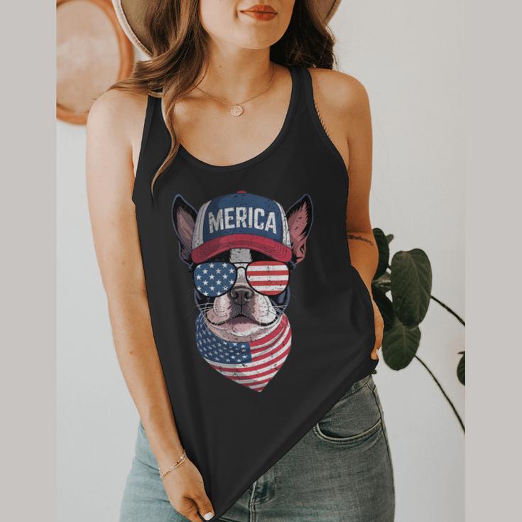 Boston Terrier 4th Of July US Merica Bostie Dog Patriotic For Men Women Kids Flowy Tank, funny design
