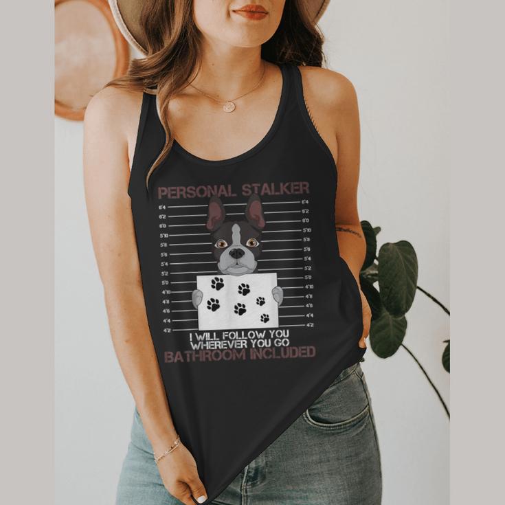 Boston Terrier American Gentleman Personal Stalker Dog Lover Flowy Tank, funny design