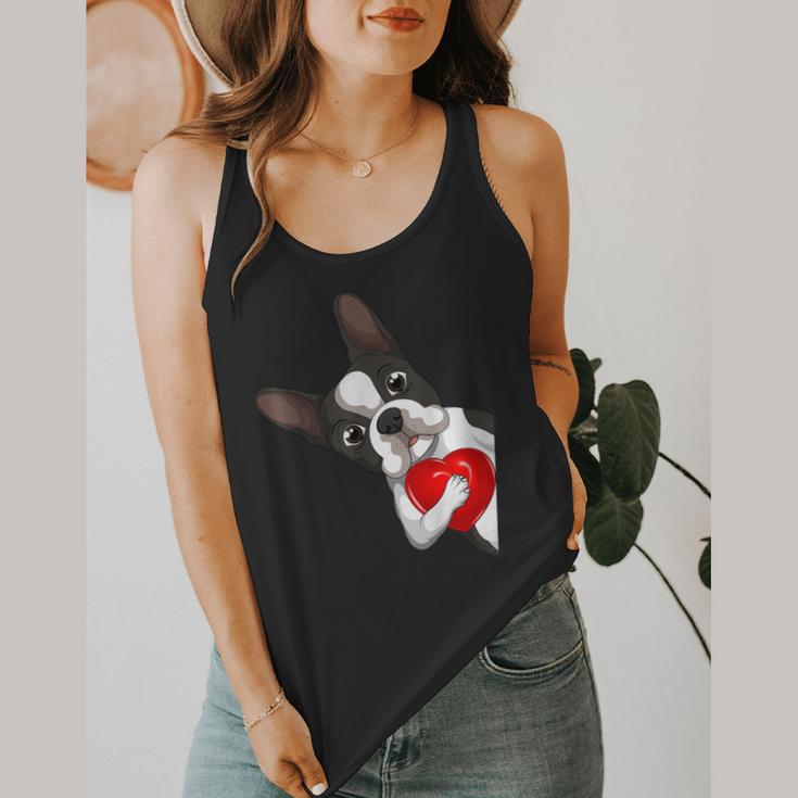 Boston Terrier Bostie Dog Kids Women Girls Flowy Tank, funny design