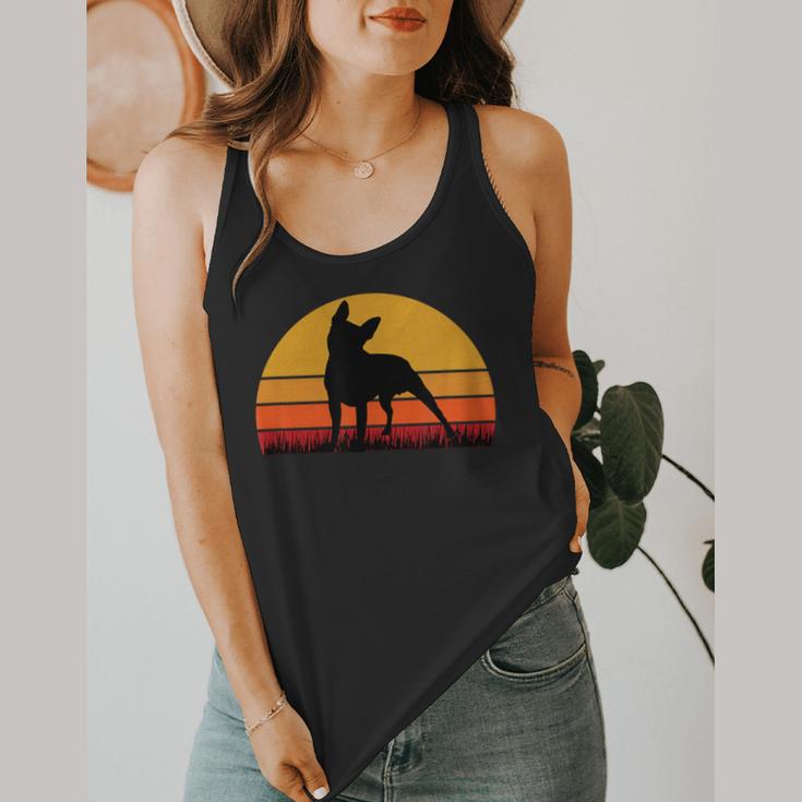 Boston Terrier Bostie Sunset Retro Dog Pet Mom Dad Flowy Tank, funny design