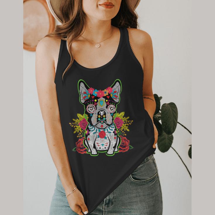 Boston Terrier Dia De Los Muertos Day Of The Dead Dog Skull For Men Women Kids Flowy Tank, funny design