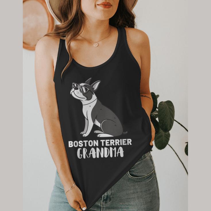 Boston Terrier Dog Owner Grandma Flowy Tank, funny design