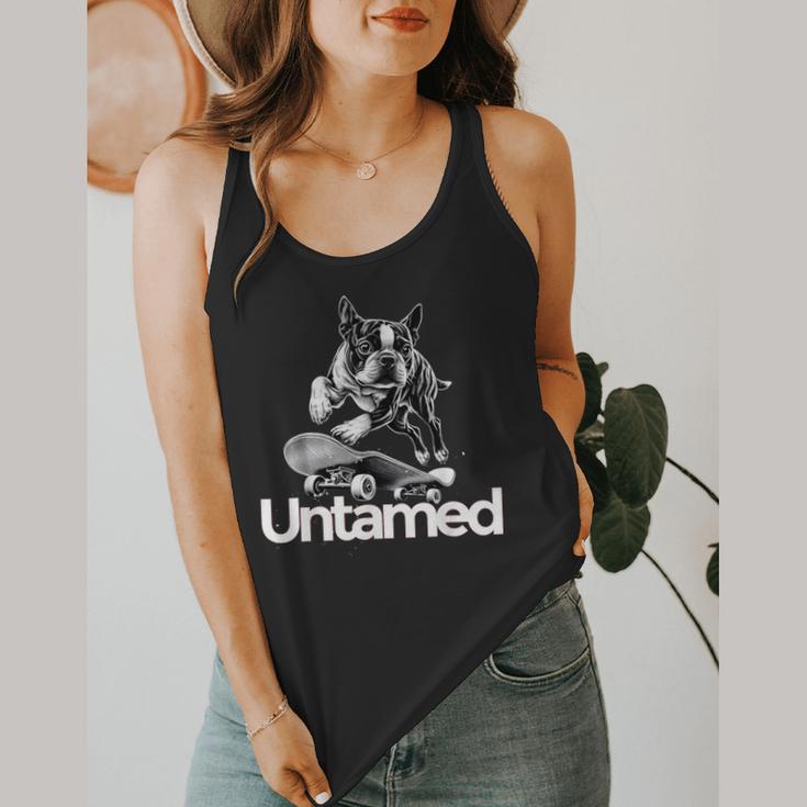 Boston Terrier Dog Untamed For Men Women Flowy Tank, funny design