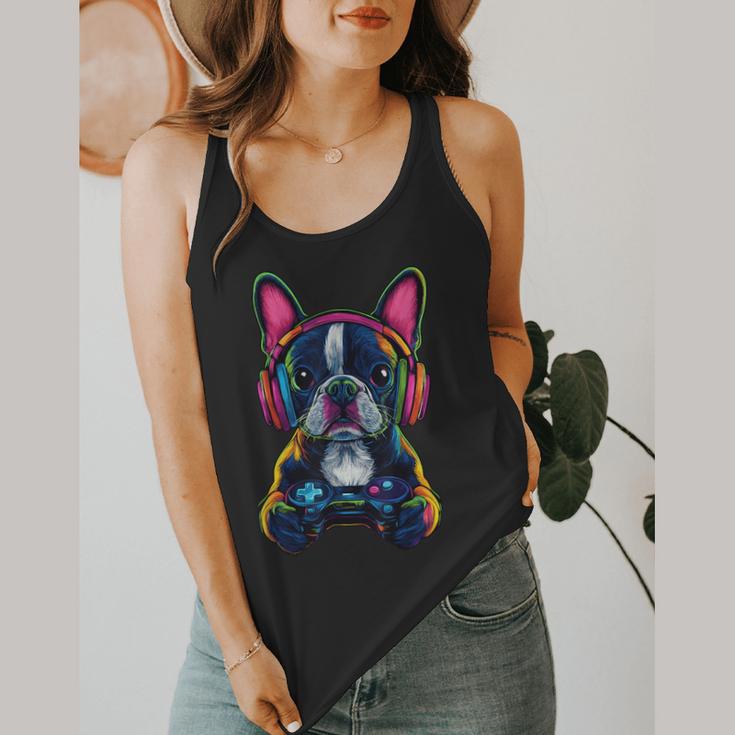 Boston Terrier Lovers Gaming Headphones Boston Terrier Flowy Tank, funny design