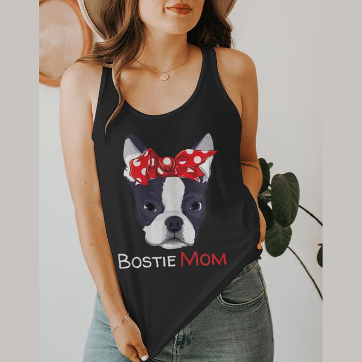 Boston Terrier Mom Bostie Women Girls Flowy Tank, funny design