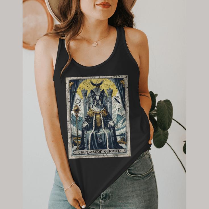 Boston Terrier Tarot Card Dog Flowy Tank, funny design