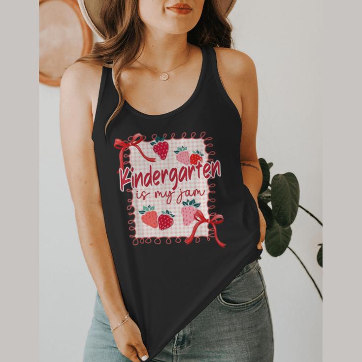 Bow Strawberry Kindergarten Is My Jam Teacher Kinder Team Flowy Tank, funny design Bow Strawberry Kindergarten Is My Jam Teacher Kinder Team Flowy Tank, funny design