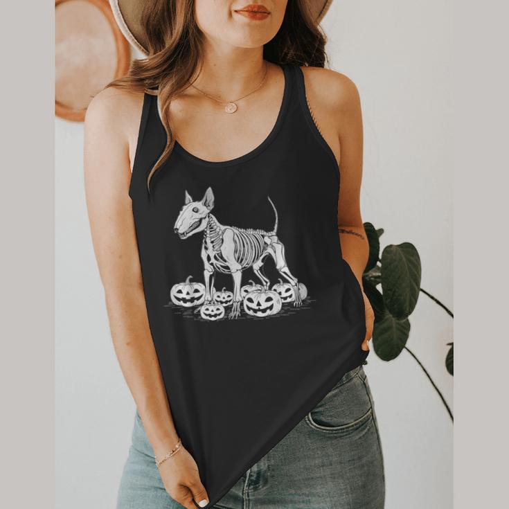 Bull Terrier Skeleton Birthday Halloween Kids Flowy Tank, funny design