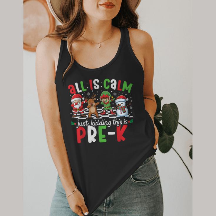 All Is Calm Just Kidding This Is Pre-K Christmas Teacher Flowy Tank, funny design All Is Calm Just Kidding This Is Pre-K Christmas Teacher Flowy Tank, funny design