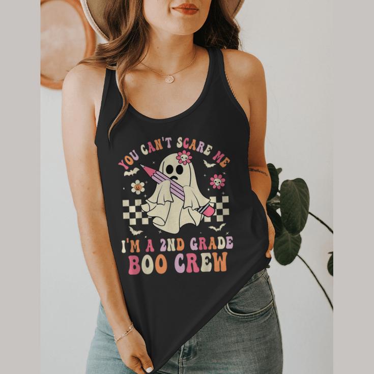 You Can't Scare Me Im A 2nd-Grade Boo Crew Teacher Halloween Flowy Tank, funny design
