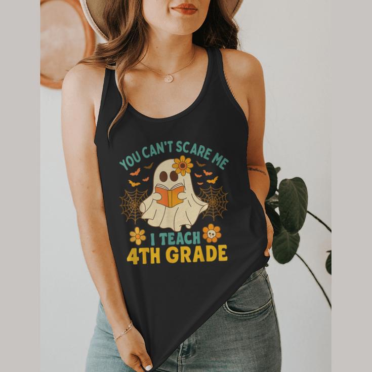 You Can't Scare Me I Teach 4th Grade Halloween Teacher Ghost Flowy Tank, funny design