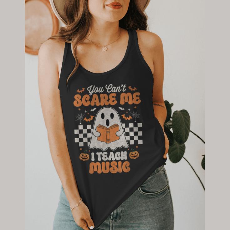 You Can't Scare Me I Teach Music Retro Teacher Halloween Flowy Tank, funny design