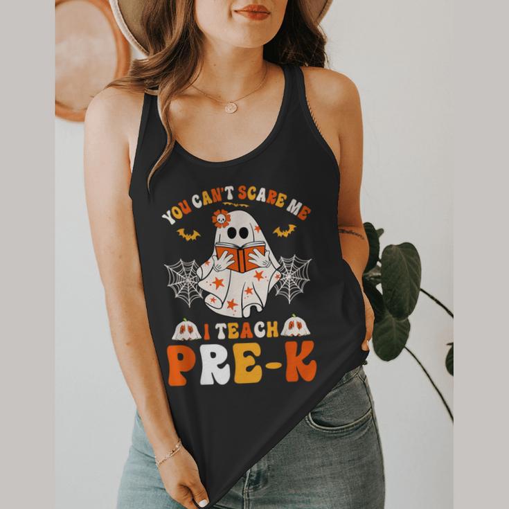 You Cant Scare Me I Teach Pre-K Teacher Halloween Flowy Tank, funny design