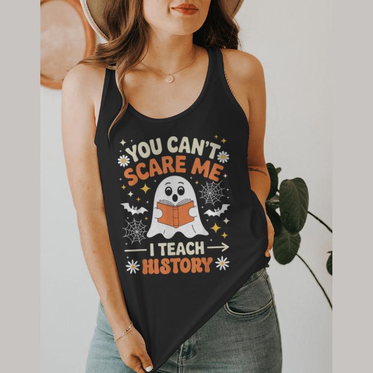You Can't Scare Me I Teach History Retro Teacher Halloween Flowy Tank, funny design