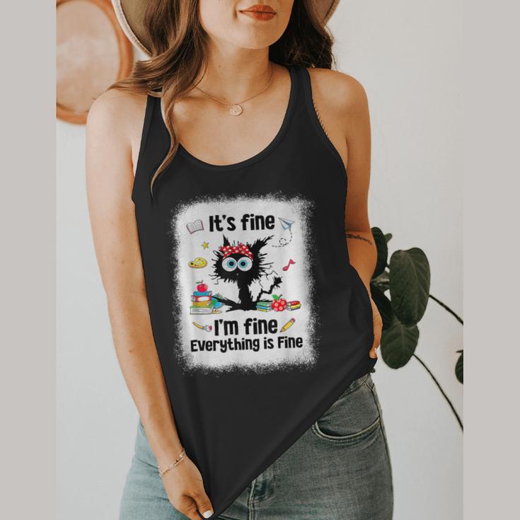 Cat It's Fine I'm Fine Everything Is Fine Teacher Life Flowy Tank, funny design Cat It's Fine I'm Fine Everything Is Fine Teacher Life Flowy Tank, funny design