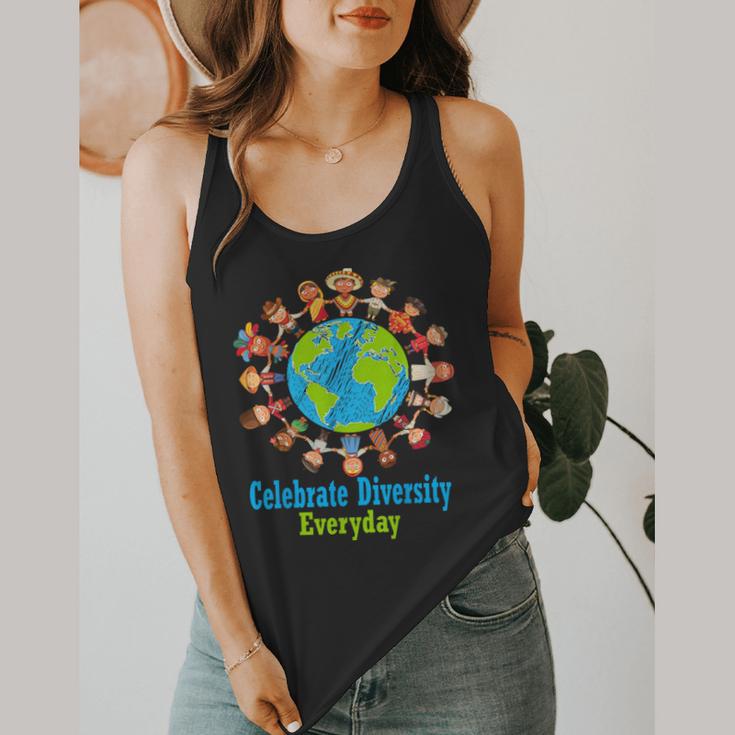 Celebrate Diversity Everyday Teachers & School Student Flowy Tank, funny design