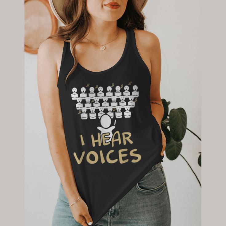 Choir Teacher Shirt I Hear Voices Chorister Tee Flowy Tank, funny design