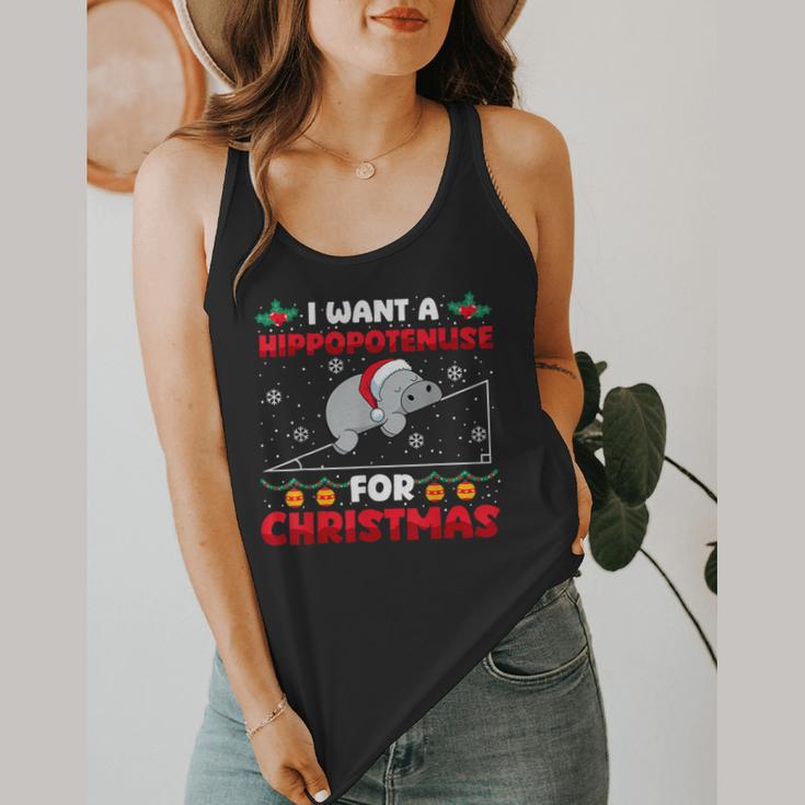 Christmas Math Teacher Hippopotenuse Math Lovers Xmas Flowy Tank, funny design Christmas Math Teacher Hippopotenuse Math Lovers Xmas Flowy Tank, funny design