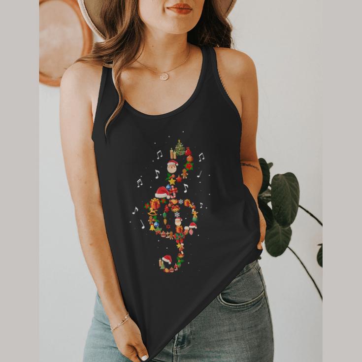 Christmas Musical Note Music Lover Teacher Sing Carols Jesus Flowy Tank, funny design