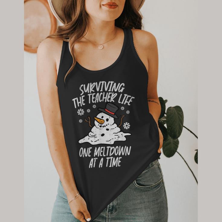 Christmas Surviving Teacher Life Meltdown Xmas Women Men Flowy Tank, funny design Christmas Surviving Teacher Life Meltdown Xmas Women Men Flowy Tank, funny design
