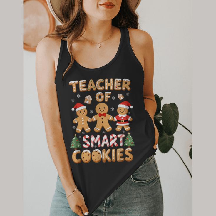 Christmas Teacher Of Smart Cookies Gingerbread Man Teaching Flowy Tank, funny design Christmas Teacher Of Smart Cookies Gingerbread Man Teaching Flowy Tank, funny design