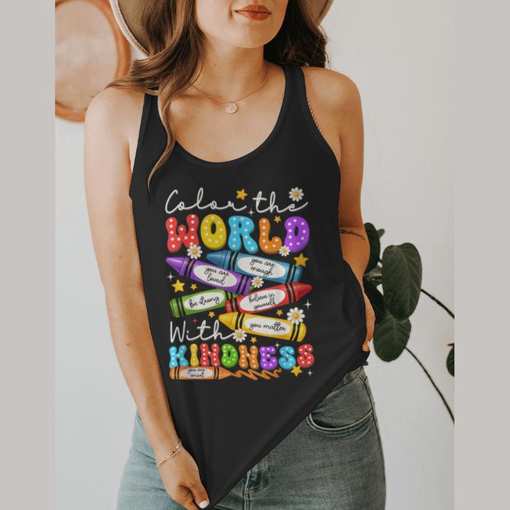 Color The World With Kindness Crayon Positivity Teacher Flowy Tank, funny design Color The World With Kindness Crayon Positivity Teacher Flowy Tank, funny design