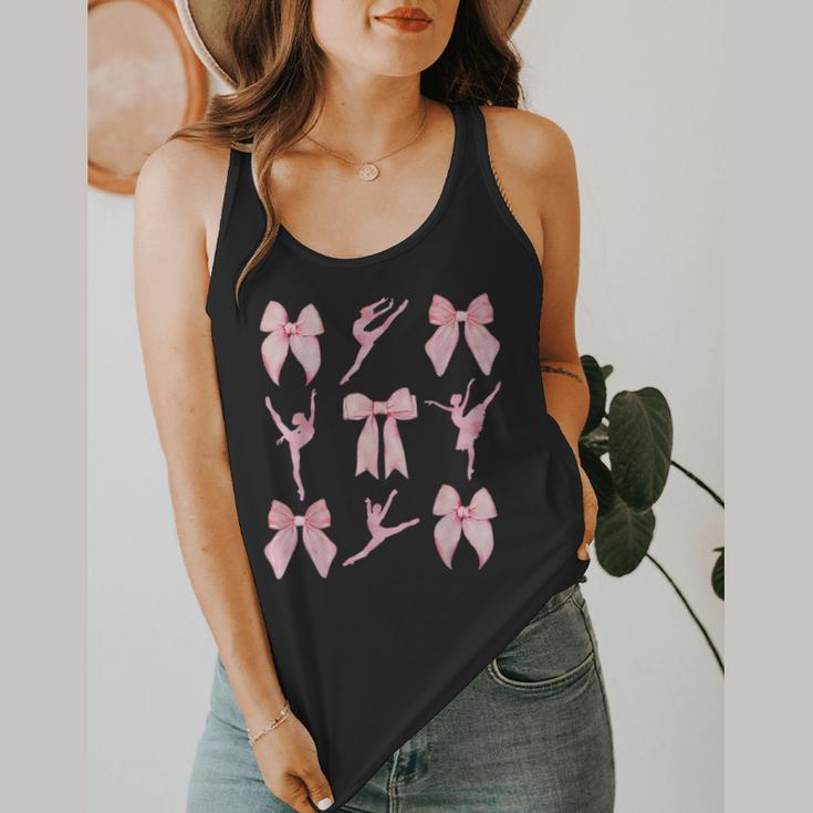 Coquette Bow Ballet Dance Teacher Coquette Women Dancing Flowy Tank, funny design