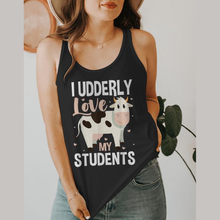 Cow Teacher Lover Flowy Tank, funny design