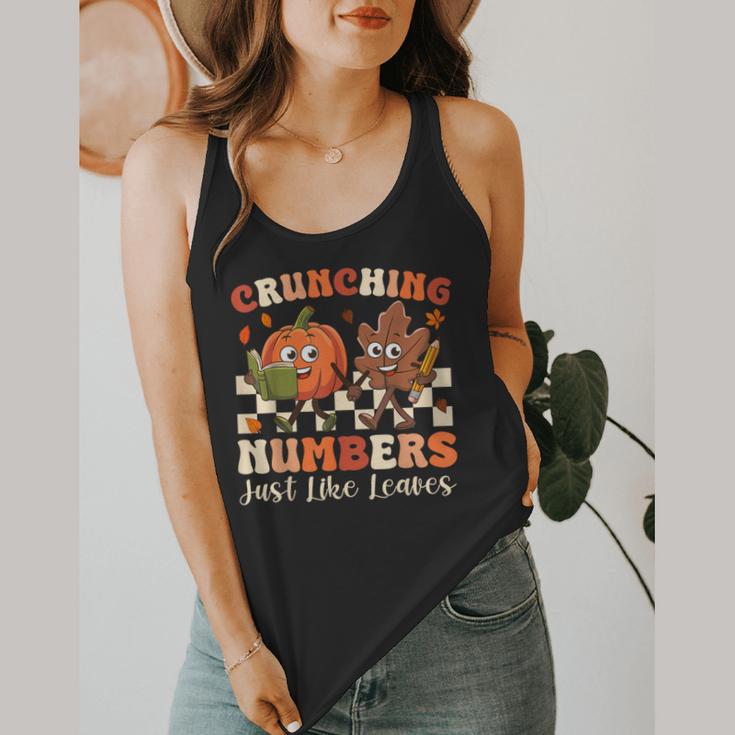 Crunching Numbers Just Like Leaves Pumpkin Fall Teacher Flowy Tank, funny design Crunching Numbers Just Like Leaves Pumpkin Fall Teacher Flowy Tank, funny design