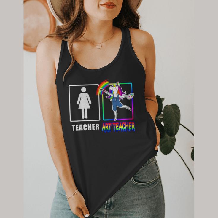Cute Art Teacher Magical Dabbing Unicorn Artist Flowy Tank, funny design Cute Art Teacher Magical Dabbing Unicorn Artist Flowy Tank, funny design