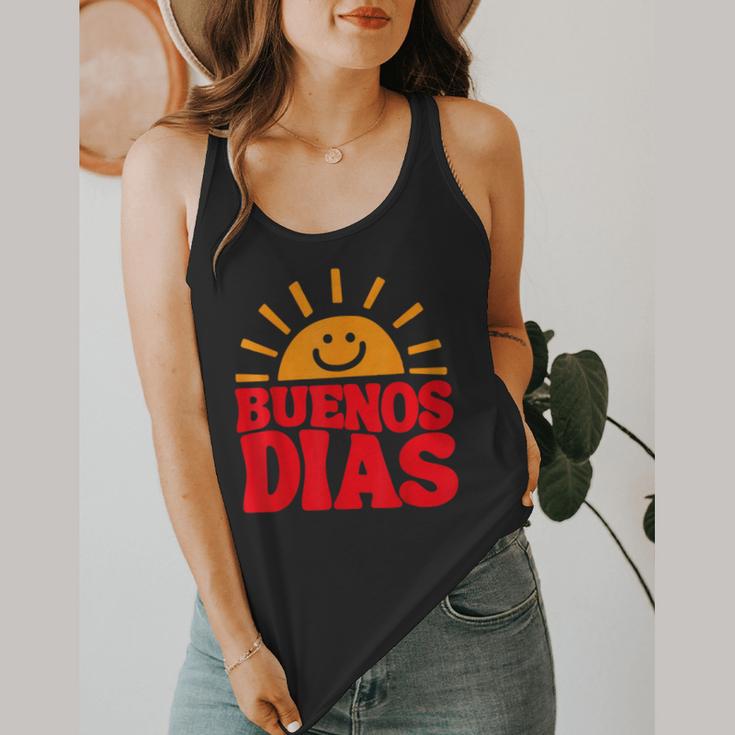 Cute Bilingual Spanish Teacher Buenos Dias Sunshine Flowy Tank, funny design