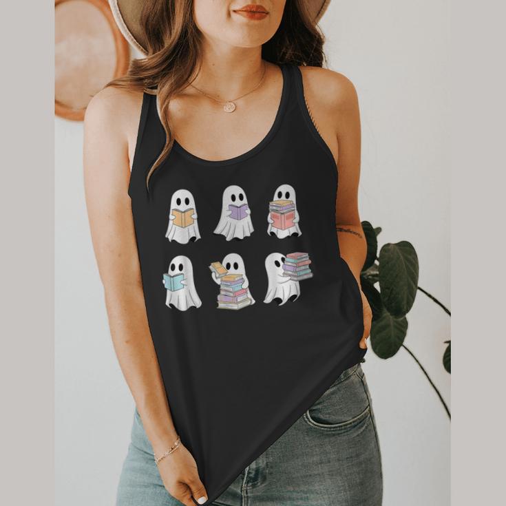Cute Boo Ghost Reading Books Halloween Librarian Teacher Kid Flowy Tank, funny design Cute Boo Ghost Reading Books Halloween Librarian Teacher Kid Flowy Tank, funny design