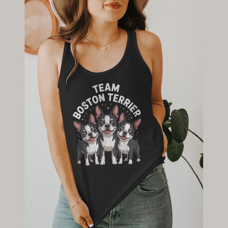 Cute Cartoon For Dog Owners Pet Team Boston Terrier Flowy Tank, funny design