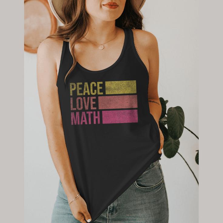 Cute Math Teacher Peace Love Math Flowy Tank, funny design