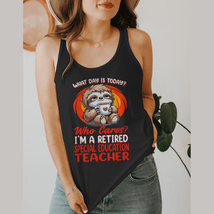 What Day Is Today Retired Special Education Teacher Flowy Tank, funny design What Day Is Today Retired Special Education Teacher Flowy Tank, funny design