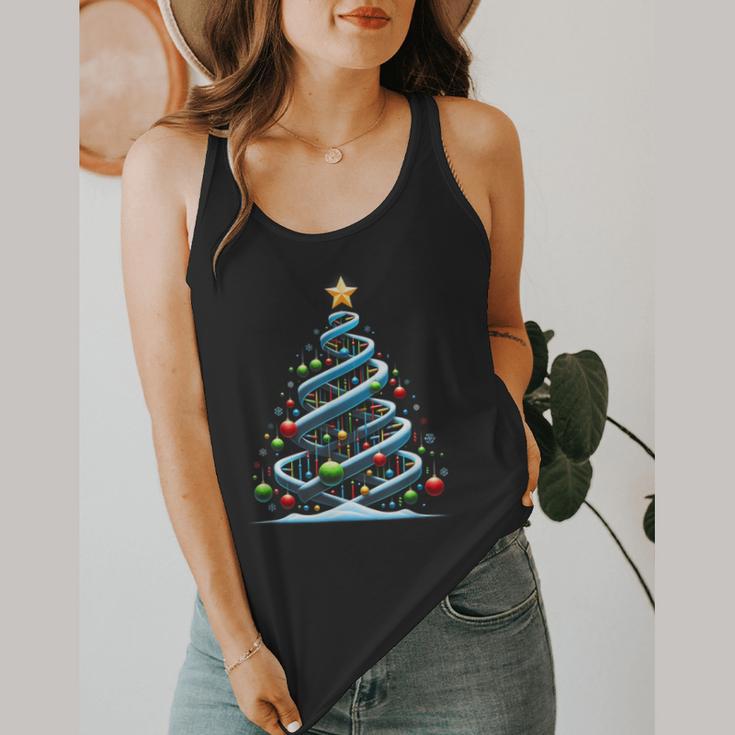 DNA Helix Christmas Tree Scientist Biology Science Teacher Flowy Tank, funny design DNA Helix Christmas Tree Scientist Biology Science Teacher Flowy Tank, funny design