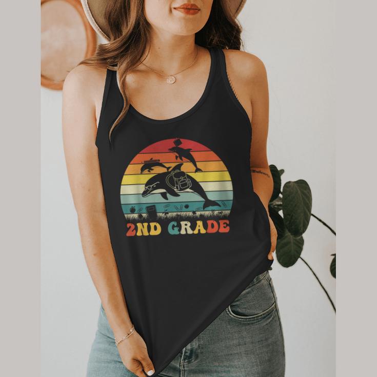 Dolphin Second Grade Back To School Teacher Student Flowy Tank, funny design Dolphin Second Grade Back To School Teacher Student Flowy Tank, funny design