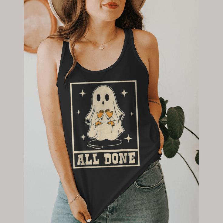 All Done Sign Language Ghost Speech Pathology Teacher Flowy Tank, funny design All Done Sign Language Ghost Speech Pathology Teacher Flowy Tank, funny design