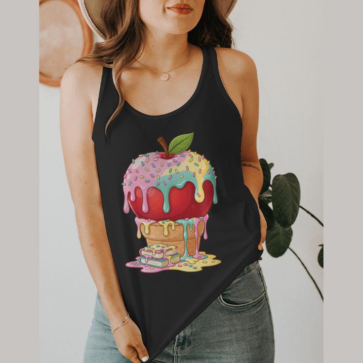 Dripping Apple Ice Cream Cone Cute Teacher Appreciation Flowy Tank, funny design Dripping Apple Ice Cream Cone Cute Teacher Appreciation Flowy Tank, funny design