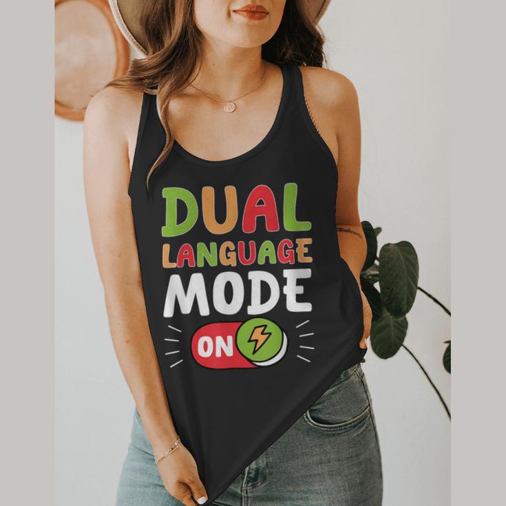 Dual Language Teacher Bilingual Teacher Flowy Tank, funny design
