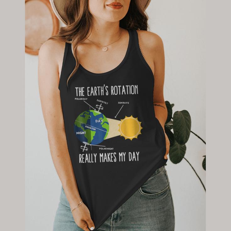 Earth Rotation Earth Day Science Teacher Kids Women Flowy Tank, funny design