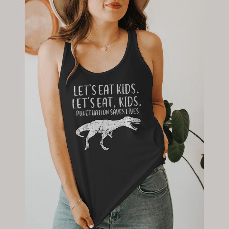 Lets Eat Kids Punctuation Saves Lives Dino Teacher Men Flowy Tank, funny design Lets Eat Kids Punctuation Saves Lives Dino Teacher Men Flowy Tank, funny design