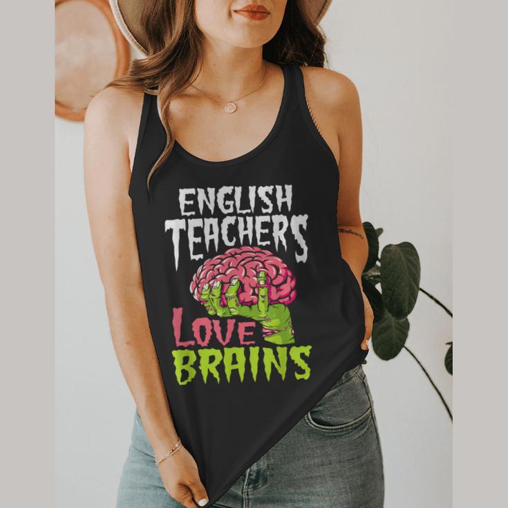 English Teachers Love Brains Zombie Teacher School Halloween Flowy Tank, funny design English Teachers Love Brains Zombie Teacher School Halloween Flowy Tank, funny design